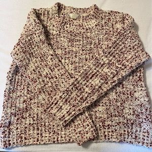 Womens cropped cotton knit sweater.